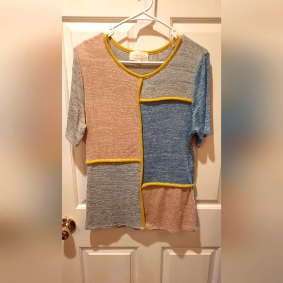 Sugarfox Colorblock Short Sleeve Blouse size 1X - Picture 6 of 11